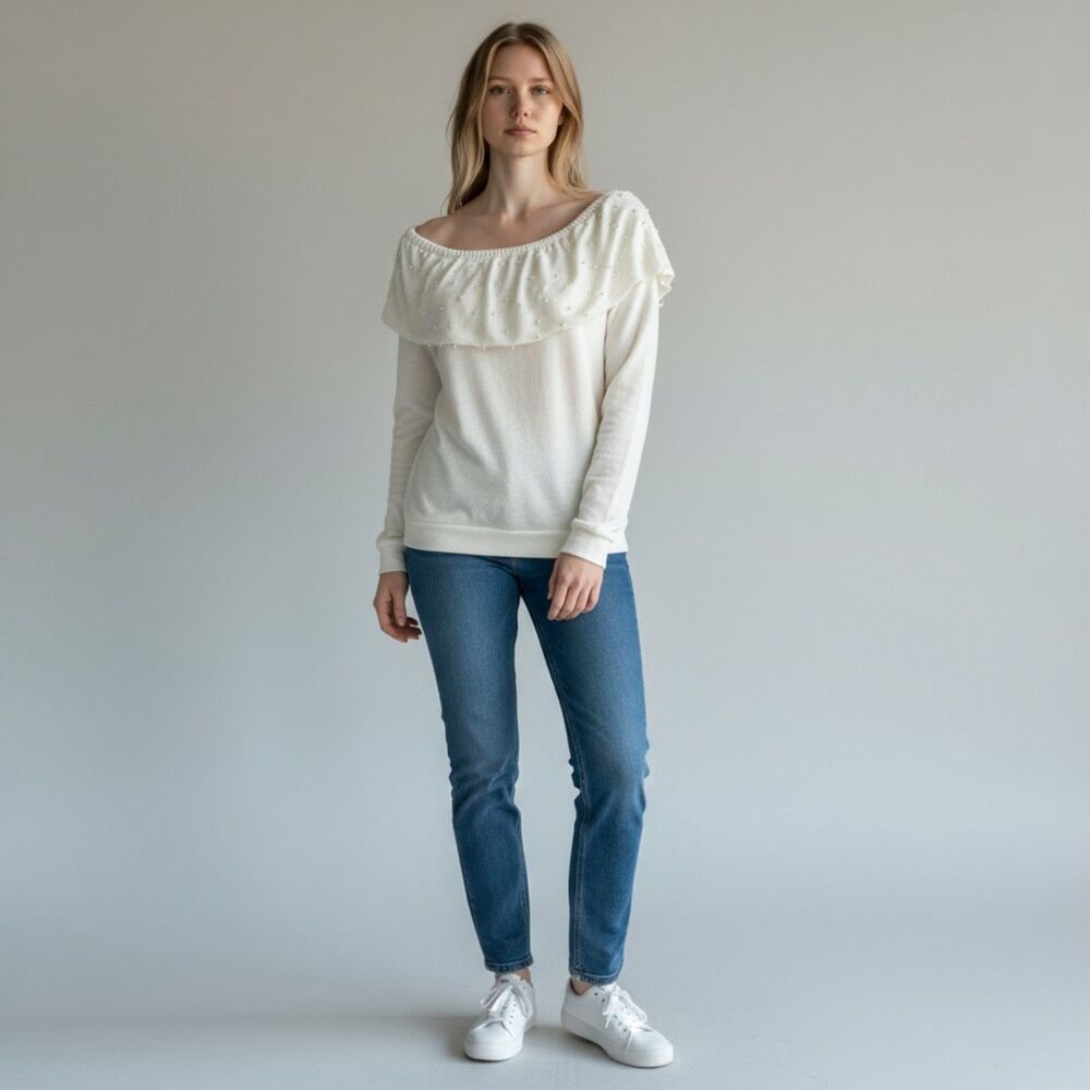 New Cato Woman's Cream Cowl Neck Sweater Soft Knit Size 18/20